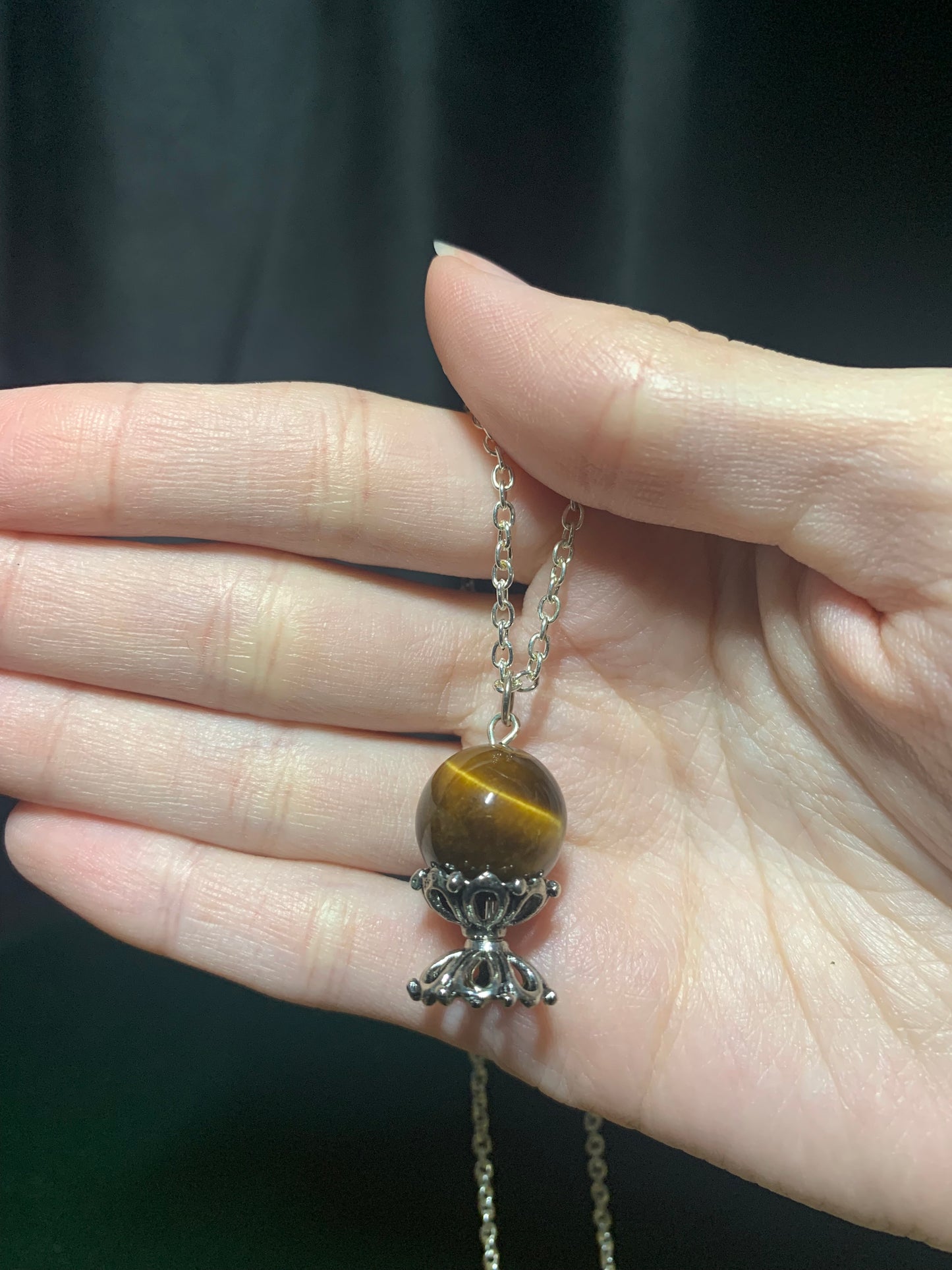Tiger’s Eye Crystal Ball Necklace