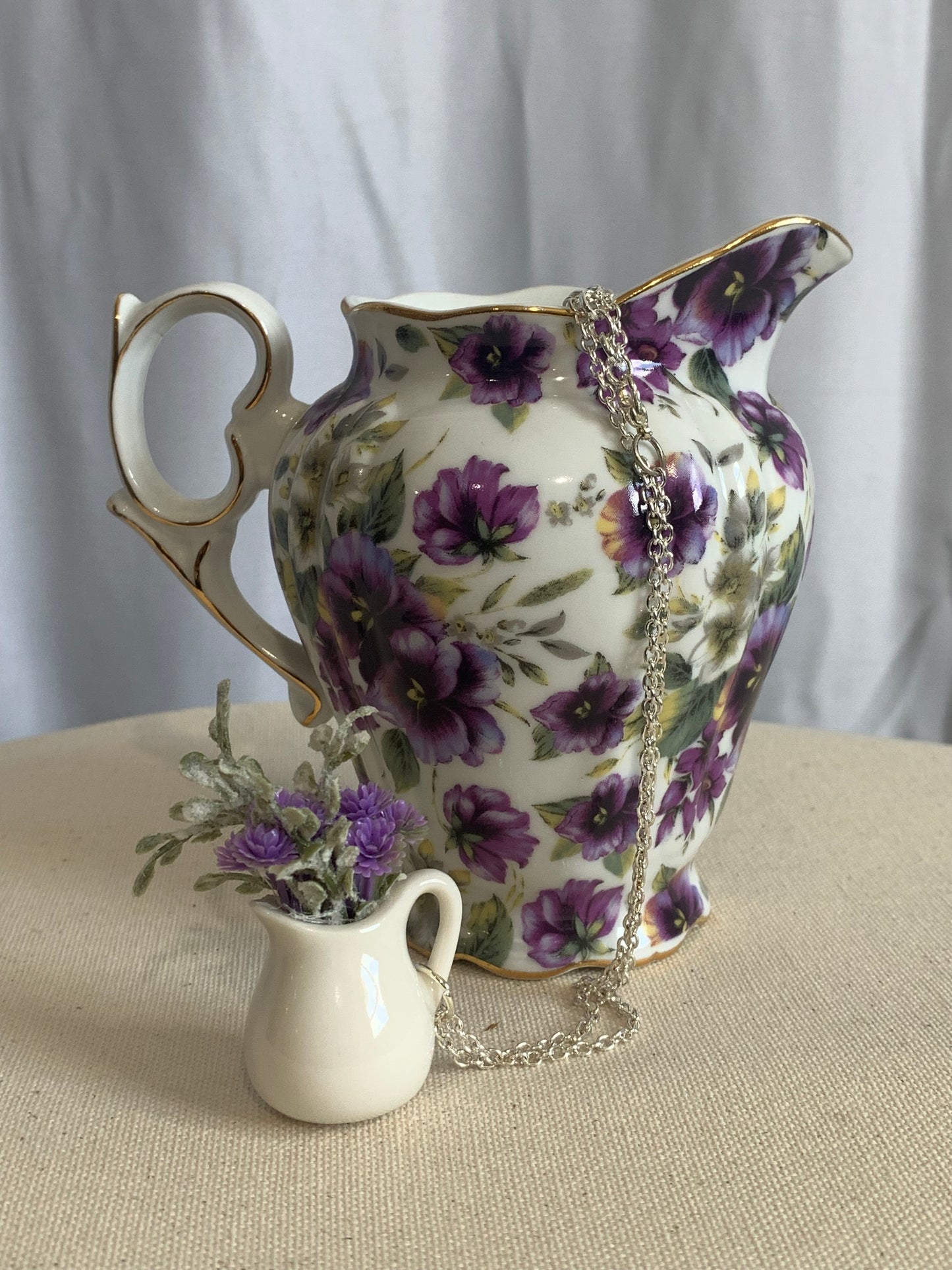 Purple Flower Pitcher Necklace