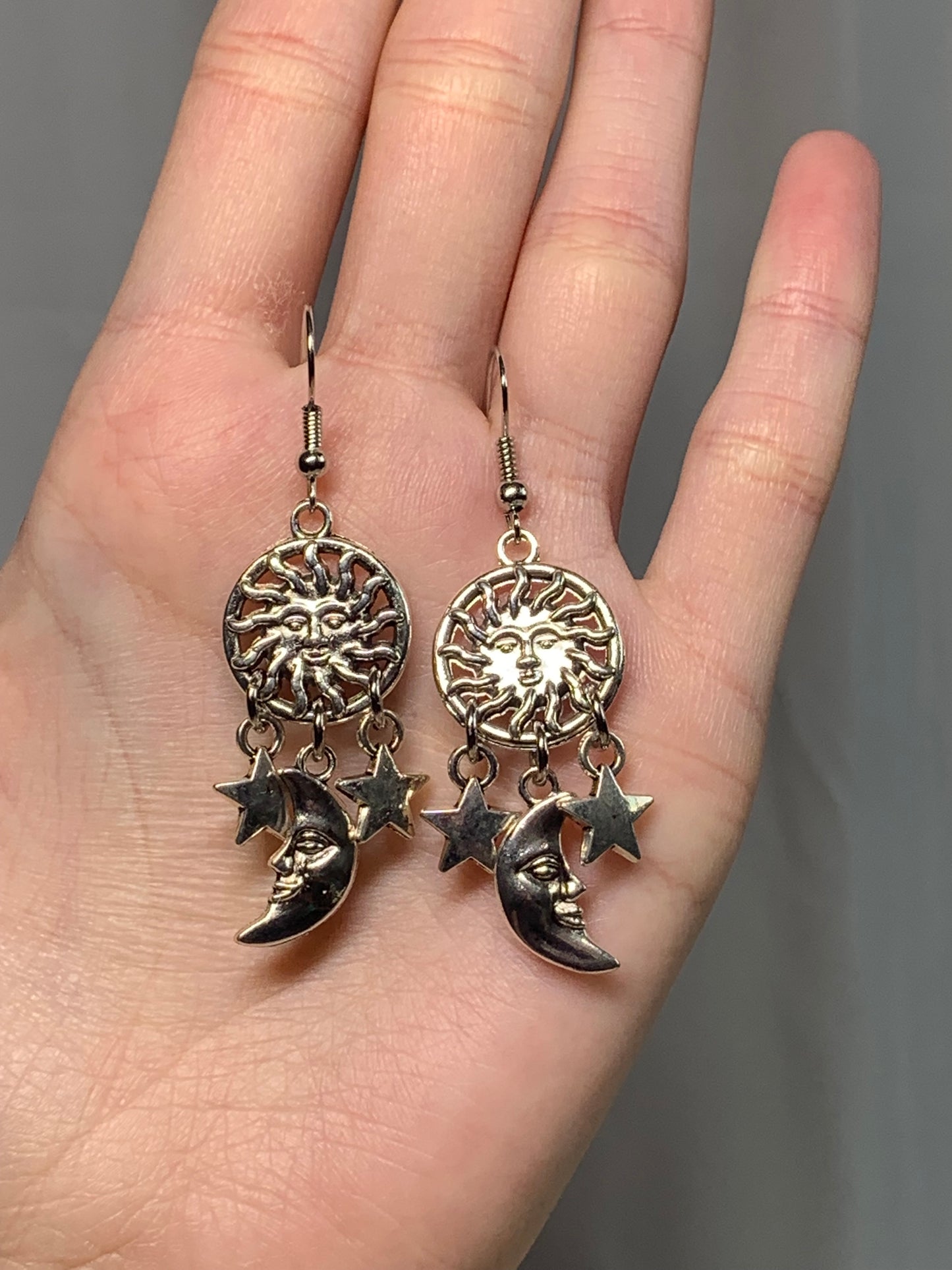 Silver Celestial Earrings