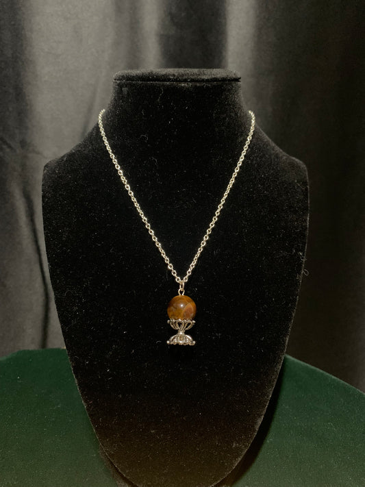 Tiger’s Eye Crystal Ball Necklace