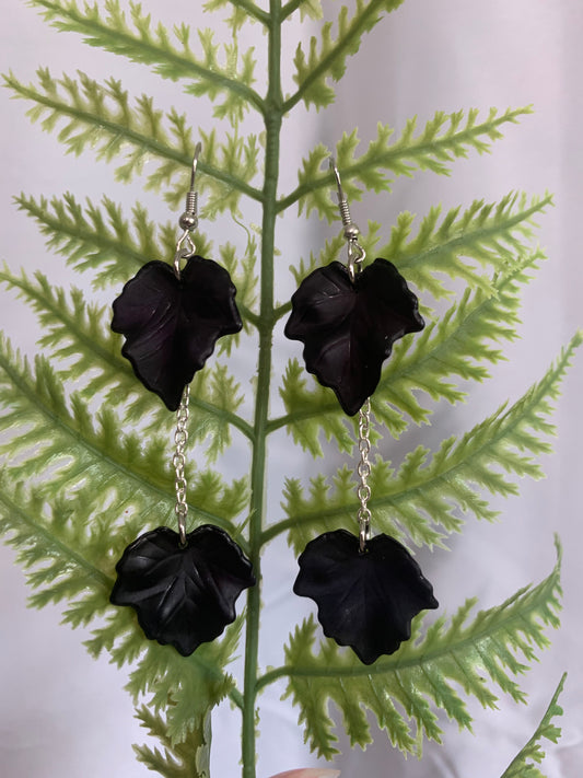 Dark Leaf Earrings