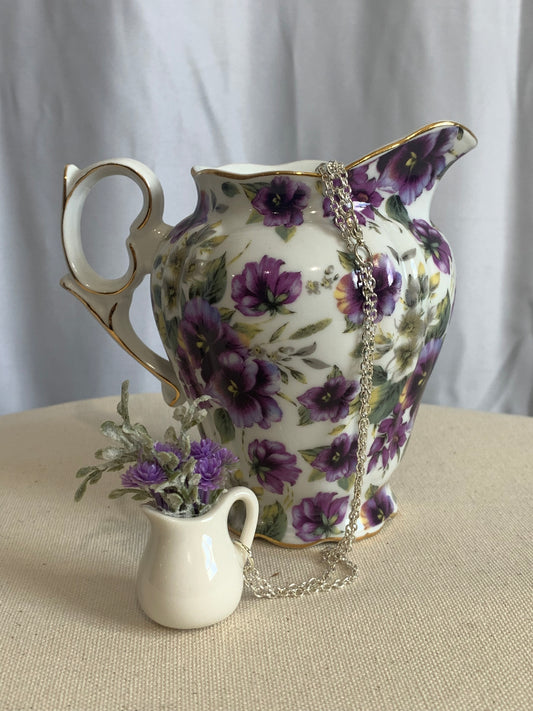 Purple Flower Pitcher Necklace